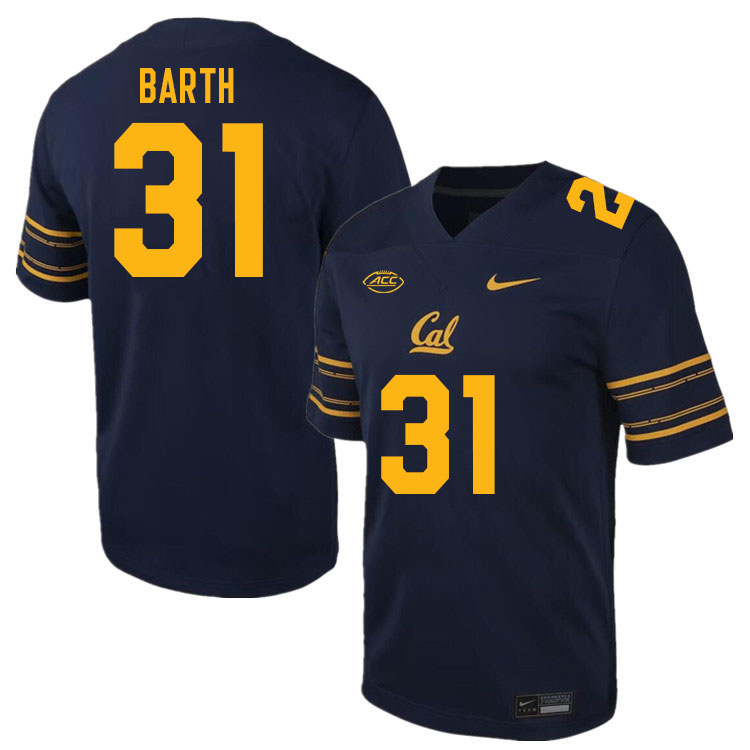 California Golden Bears #31 Hunter Barth ACC Conference College Football Jerseys Stitched Sale-Navy